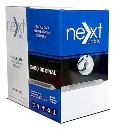 CABO DE REDE - CAT5e - 4P - CFTV - PRETO - 305MTS - NEXT CABLE