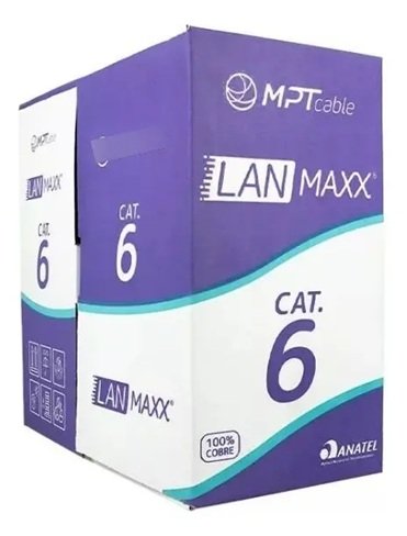 CABO DE REDE CAT6 4 Pares 100% COBRE CINZA 305MTS MPT CABLE