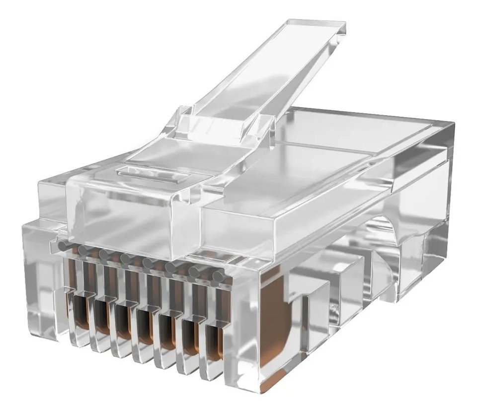 CONECTOR RJ45 MACHO 3 MÍCRONS DE OURO